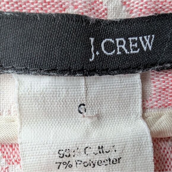 J. Crew Cotton Brocade Pink White Skirt with Slits Size 6 Medium - Picture 6 of 8
